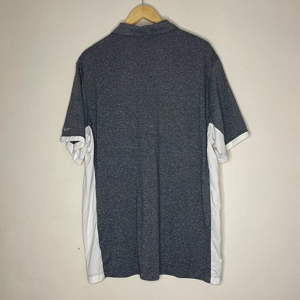 Nike Golf Tour Performance Dri Fit Shirt Men's 2XL Gray Short Sleeve Polo Golfer